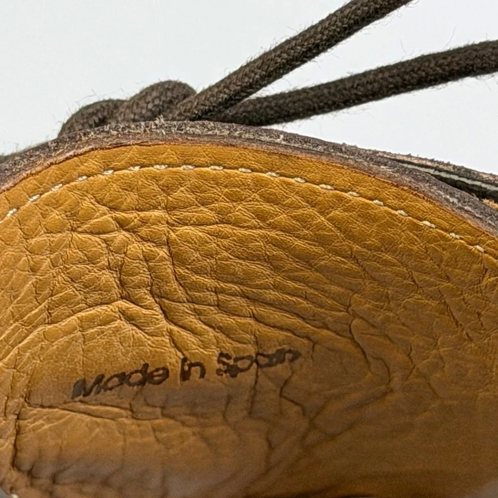 Magnanni Derby Shoes Melich III 12M $625 Brown Painted Grained Leather 23794‎